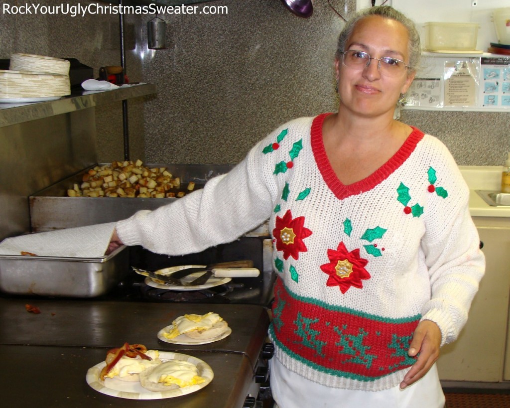 ugly christmas sweater 80s vintage retro cook