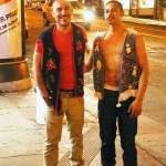 Picture of two guys in The Castro in ugly Christmas sweater vests