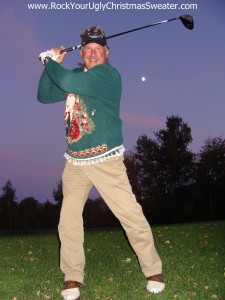 ugly christmas sweater golfing