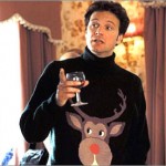 Picture of Colin Firth in ugly Christmas sweater pullover in Bridget Jones