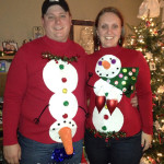 Naughty snowmen ugly Christmas sweaters