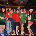 Family on cruise in ugly Christmas sweaters