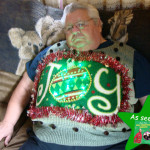 Giant joy ugly Christmas sweater with lights