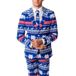 Ugly Christmas sweater suit blue