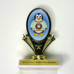 Penguin ugly Christmas sweater trophy