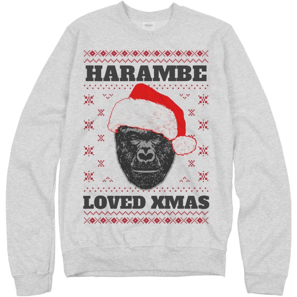 Harambe loved Christmas ugly sweater