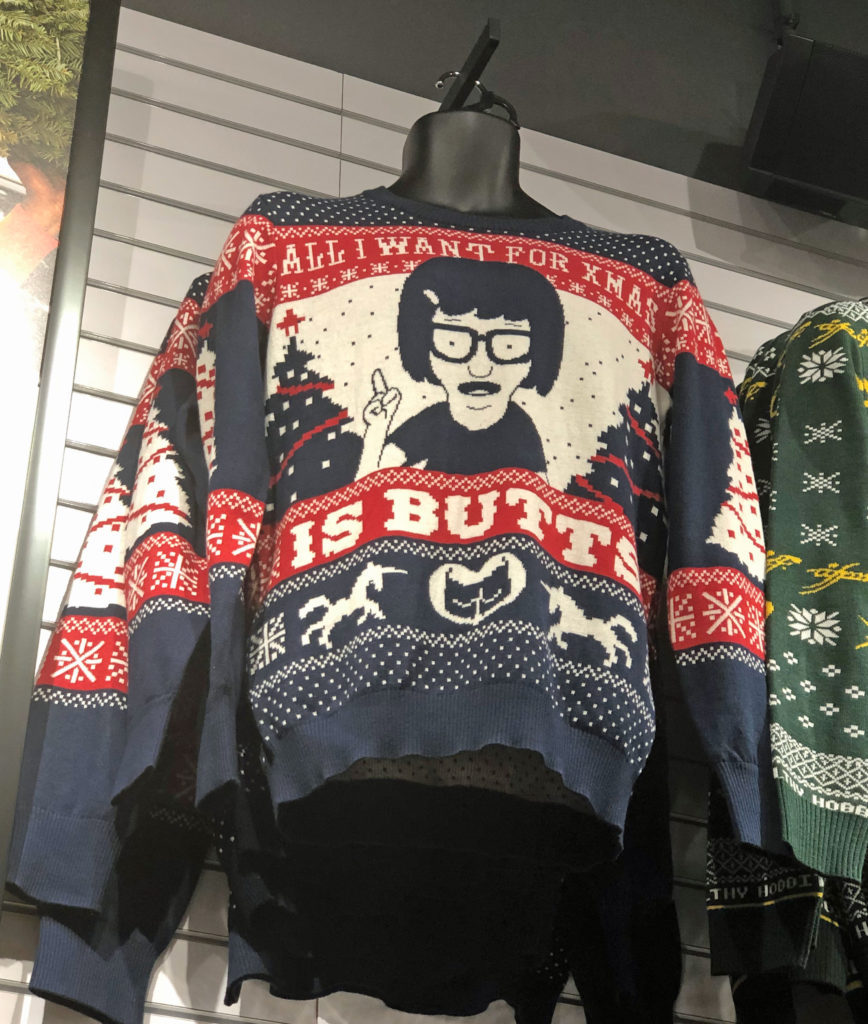 Bob's Burgers Tina Butts ugly Christmas sweater