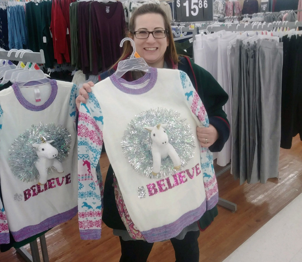 Unicorn believe ugly Christmas sweater